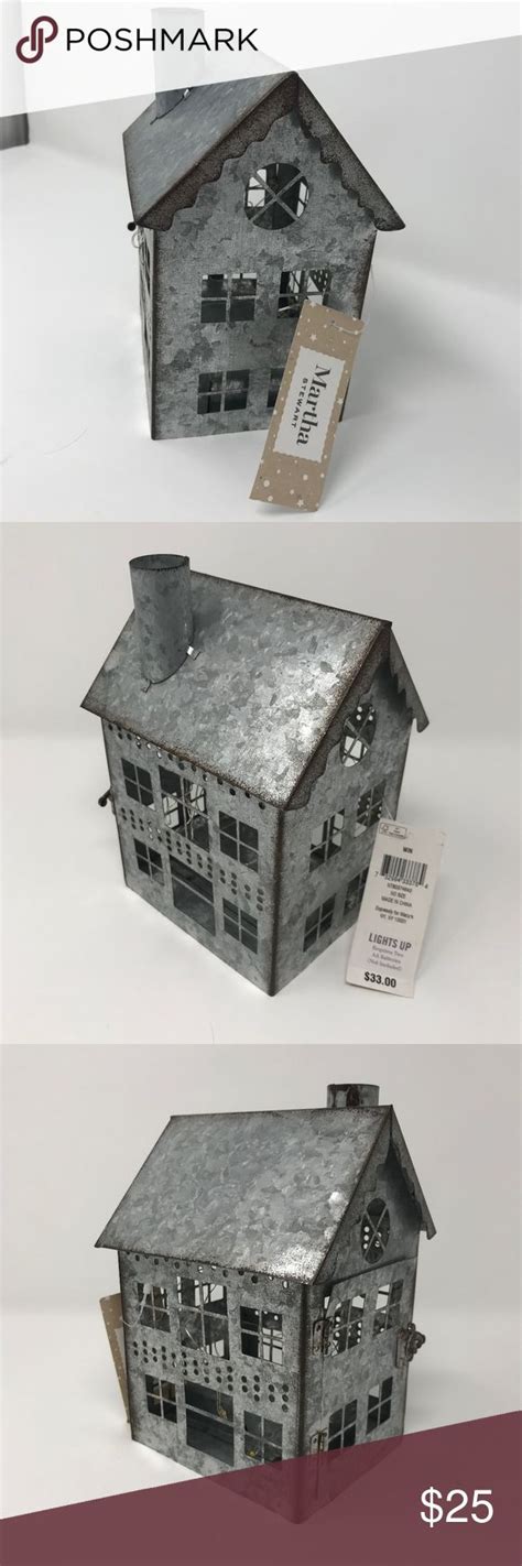 martha stewart lighted houses galvanized metal amazon|Martha Stewart Illuminated Metal Barn and House Collection on .